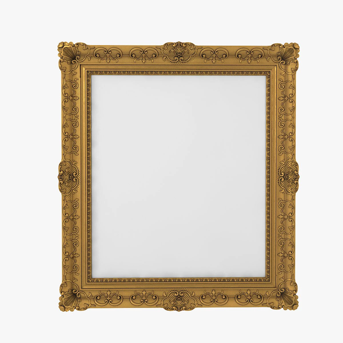 Baroque Picture Frame 19 3D Model .c4d .max .obj .3ds .fbx .stl .blend