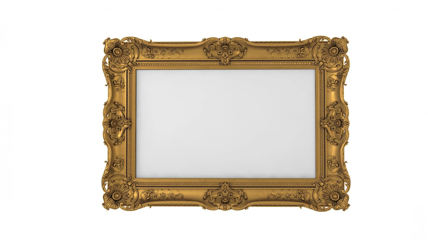 Baroque Picture Frame 18 3D Model .c4d .max .obj .3ds .fbx .stl .blend 