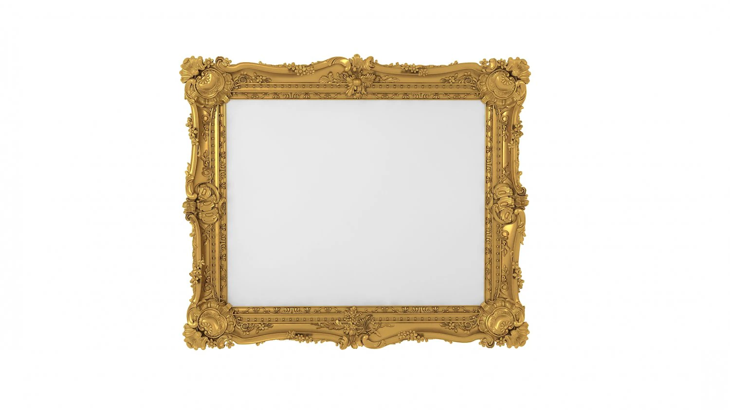 Baroque Picture Frame 15 3D Model .c4d .max .obj .3ds .fbx .stl .blend