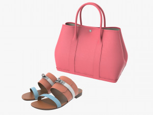 Hermes Women Bag Sandal Set 3D 模型