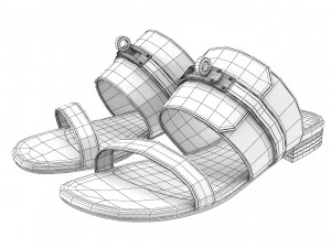 Hermes Women Bag Sandal Set 3D Model