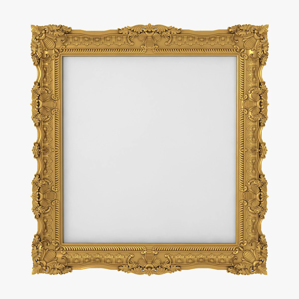 Baroque Picture Frame 13 3D Model .c4d .max .obj .3ds .fbx .stl .blend