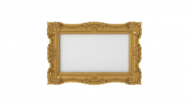 Baroque Picture Frame 12 3D Модель .c4d .max .obj .3ds .fbx .stl .blend 
