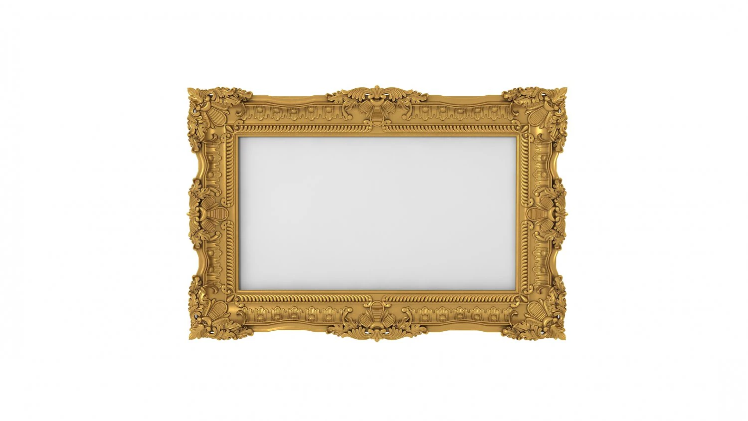 Baroque Picture Frame 12 3D Model .c4d .max .obj .3ds .fbx .stl .blend