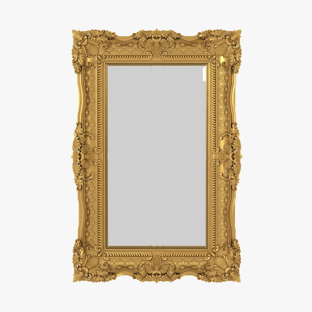 E Baroque Mirror Picture Frame 12 Model 3D .c4d .max .obj .3ds .fbx .stl .blend 