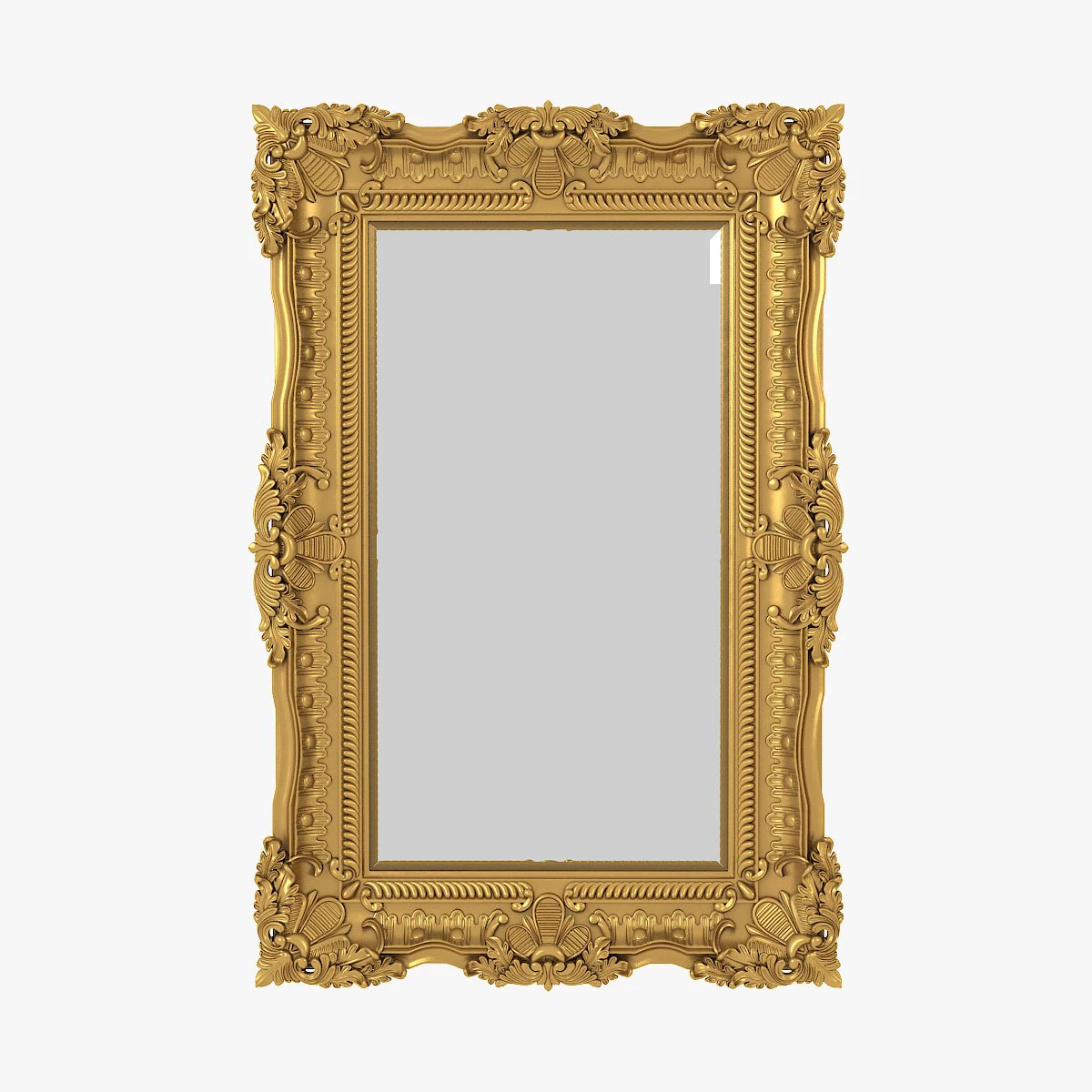 E Baroque Mirror Picture Frame 12 3D Model .c4d .max .obj .3ds .fbx .stl .blend