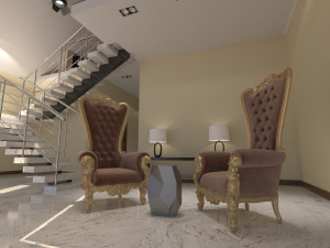 Barn Style Cottage with interior 3Dモデル