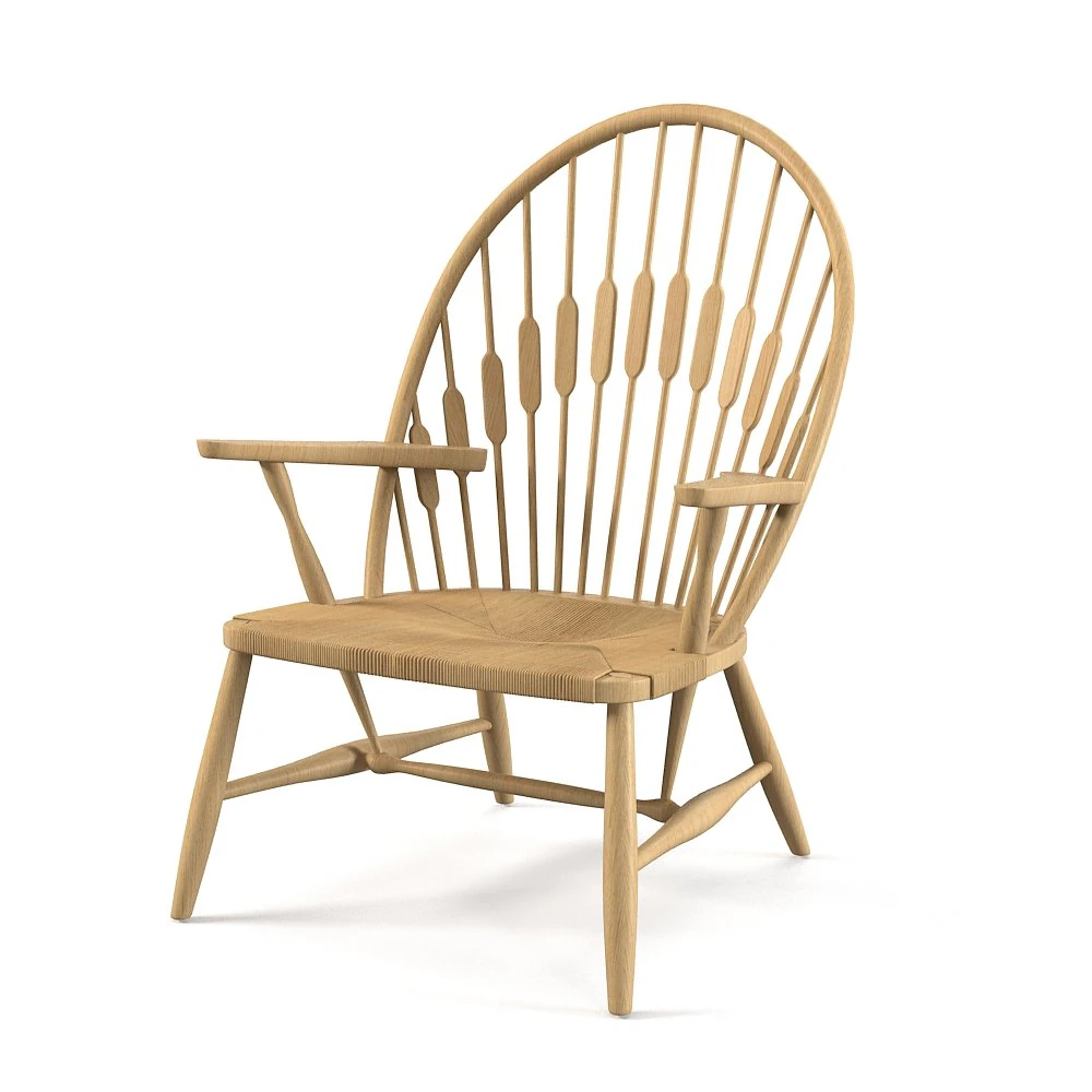 Hans Wegner Peacock Chair 3D Model .c4d .max .obj .3ds .fbx .stl .blend