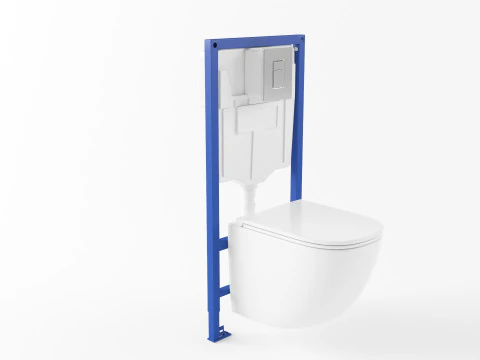 Geberit wall mounted toilet installation 3D Model
