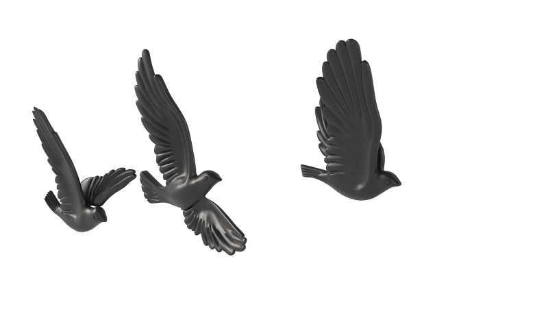 Decorative birds sculptures 3D Model .c4d .max .obj .3ds .fbx .stl .blend 