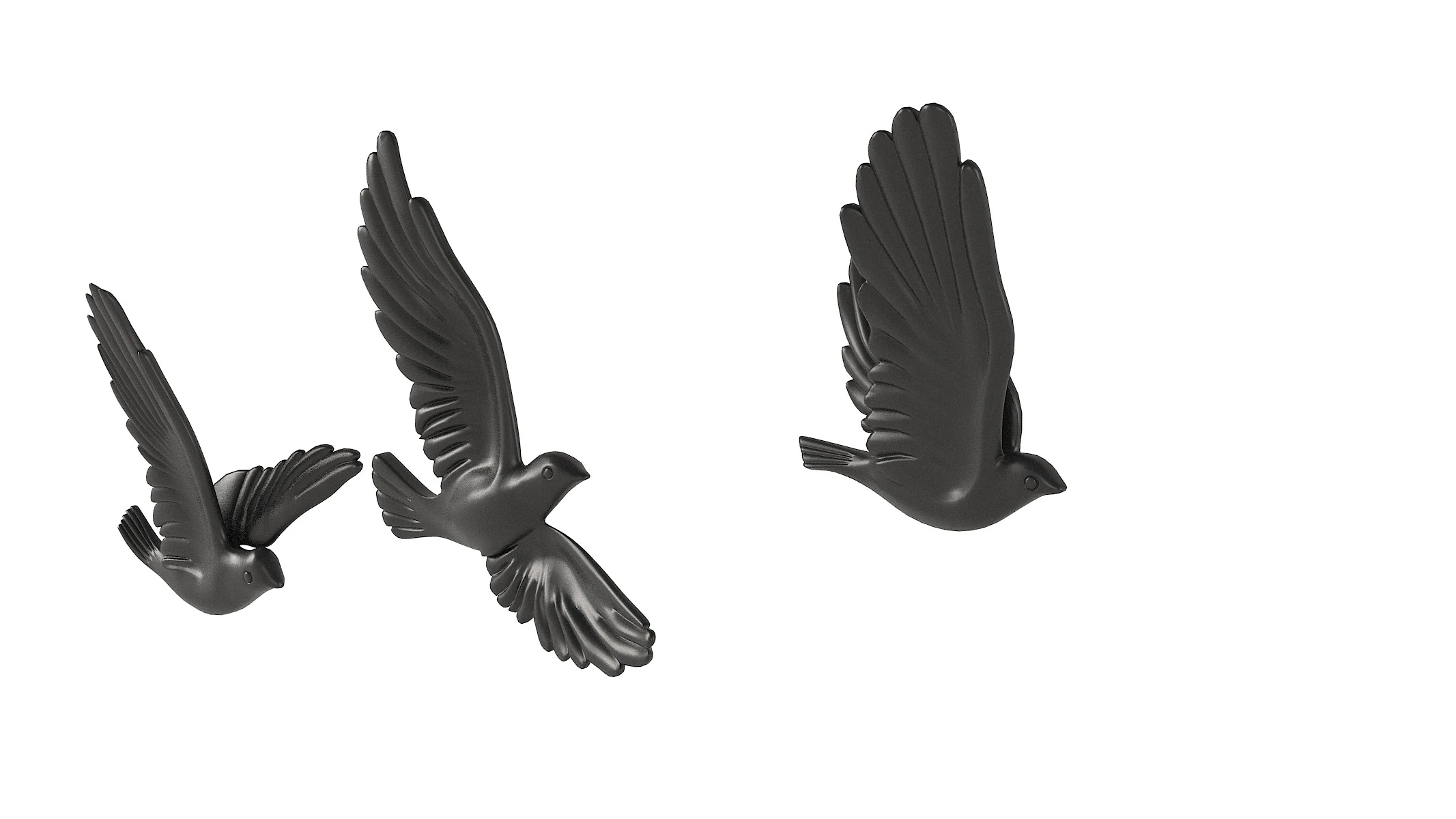 Decorative birds sculptures 3D Model .c4d .max .obj .3ds .fbx .stl .blend 