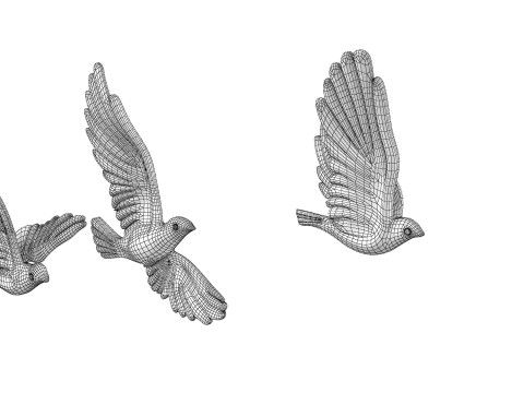 Decorative birds sculptures 3D Model