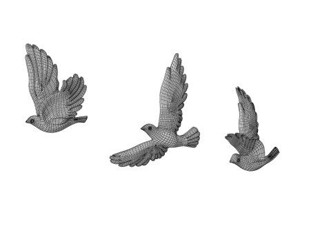 Decorative birds sculptures 3D Model