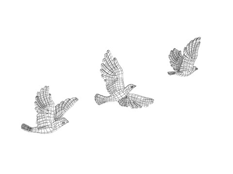 Decorative birds sculptures 3D Model