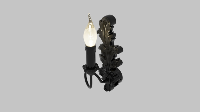 Classic candle baroque carvedA-1180 3D Model .c4d .max .obj .3ds .fbx .stl .blend 