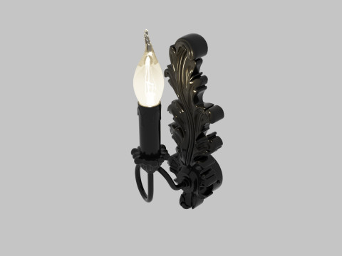 Classic candle baroque carvedA-1180 Modelo 3D