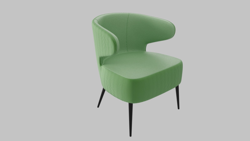 Stoolgroup Armchir Royal Stripes Loucge club chair modern contemporary wing wingback 3D Модель .c4d .max .obj .3ds .fbx .stl .blend