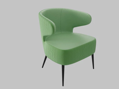 Krukgroep Armchir Royal Stripes Loucge clubfauteuil modern eigentijds gevleugelde rugleuning 3D Model