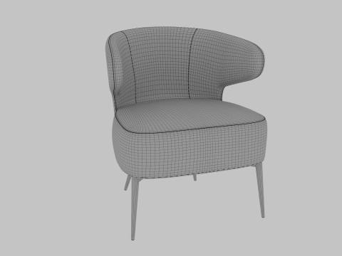 Stoolgroup Armchir Royal Stripes Loucge club chair modern contemporary wing wingback 3D Модель