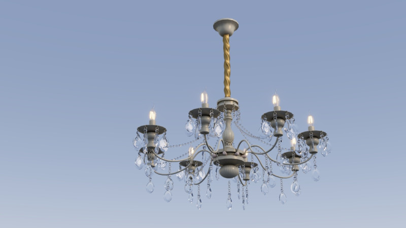 Ambrella light Traditional TR4945 8 bulb chandelier 3D Модель .c4d .max .obj .3ds .fbx .stl .blend