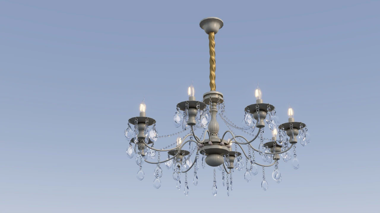 Ambrella light Traditional TR4945 8 bulb chandelier 3D Model .c4d .max .obj .3ds .fbx .stl .blend