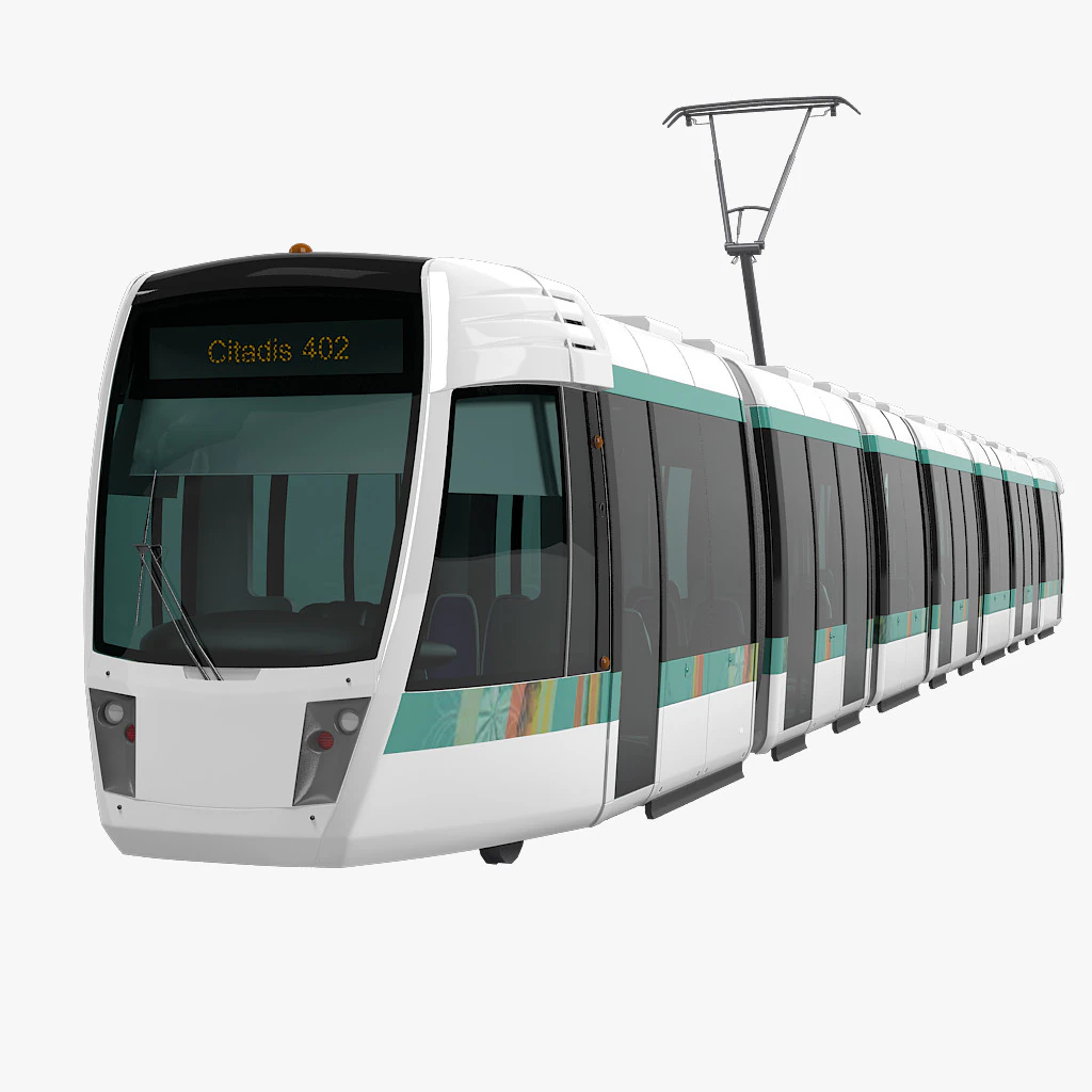 Alstom Citadis Tramway 3D Model .c4d .max .obj .3ds .fbx .stl .blend 
