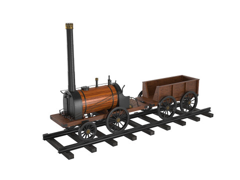 Treno a vapore Cherepanov Modello 3D