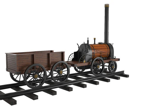 Tren de vapor Cherepanov Modelo 3D