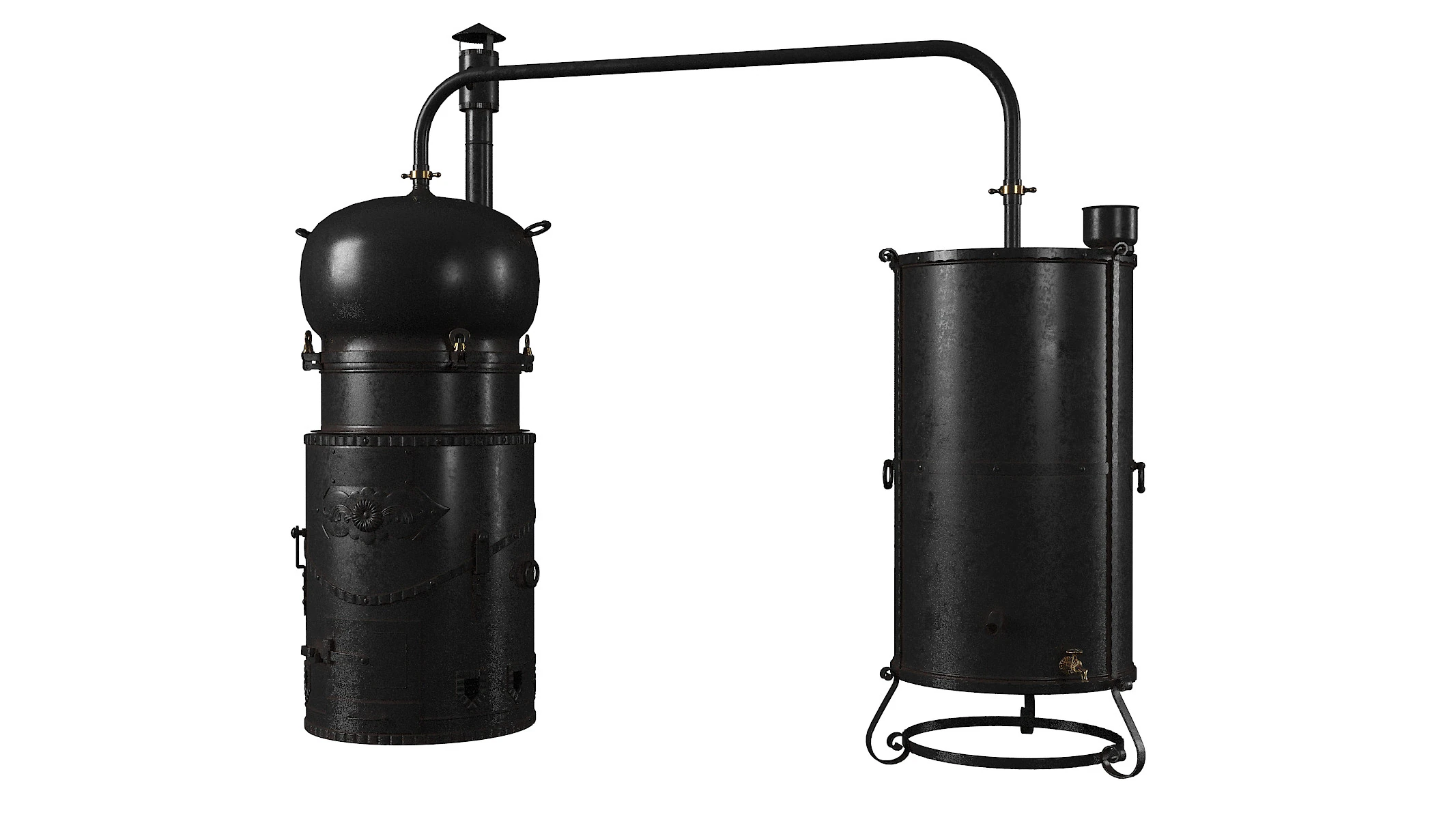 Moonshine Apparatus Set 3D Model .c4d .max .obj .3ds .fbx .stl .blend 