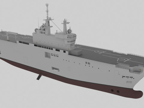 Mistral-class amphibious assault ship 3D Model