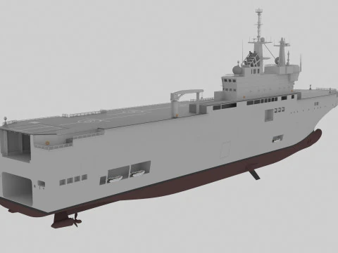 Mistral-class amphibious assault ship 3D Model