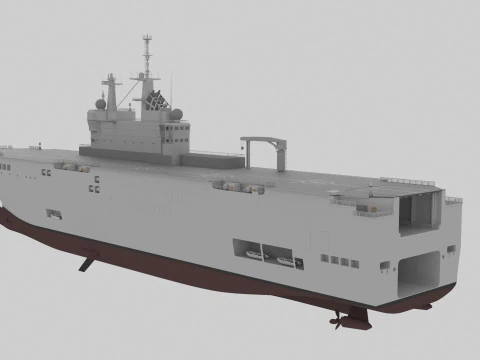 Mistral-class amphibious assault ship 3D Model