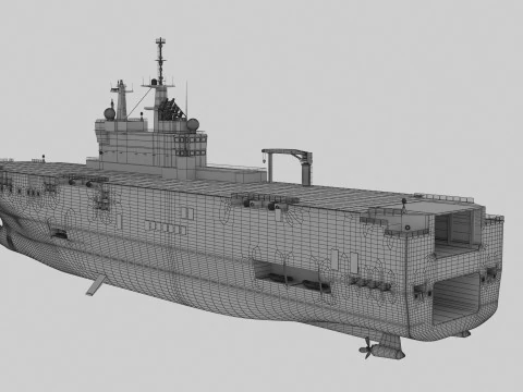 Mistral-class amphibious assault ship 3D Model
