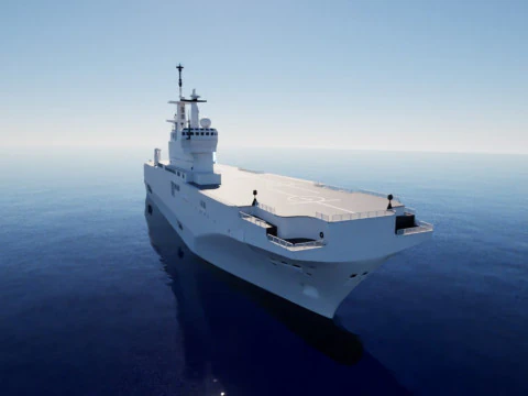 Mistral-class amphibious assault ship 3D Model