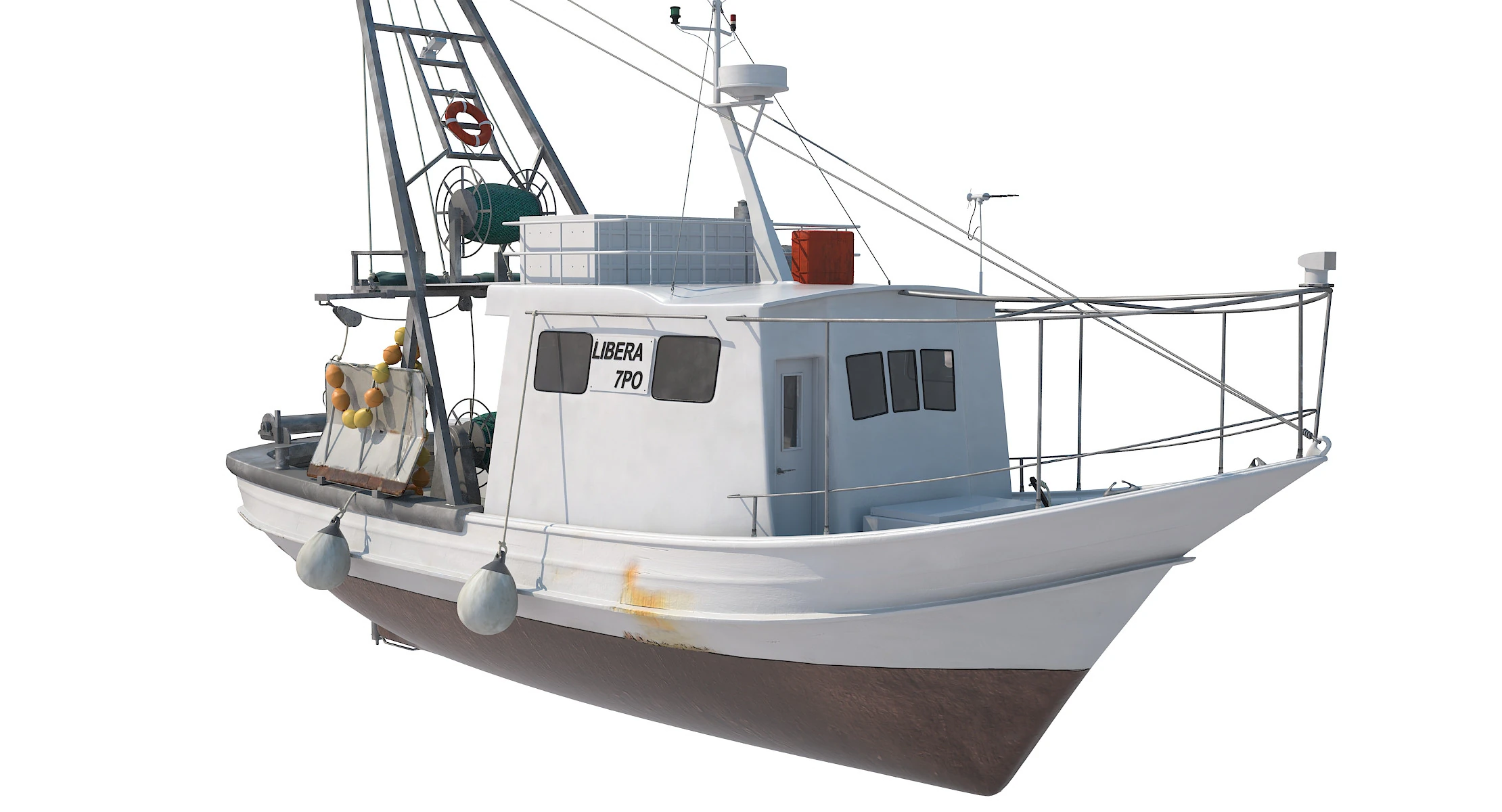 Fishing vessel 3D Model .c4d .max .obj .3ds .fbx .stl .blend 