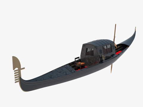 VENETIAN GONDOLA WITH ROOF 3D Model