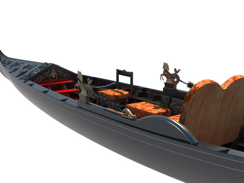 ВЕНЕЦІАНСЬКА ГОНДОЛА З ДАХОМ 3D Модель