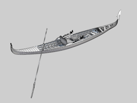 ВЕНЕЦІАНСЬКА ГОНДОЛА З ДАХОМ 3D Модель