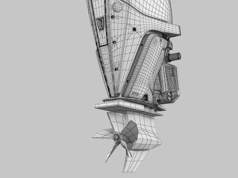 Mercury450R Boat Engine 3D Model