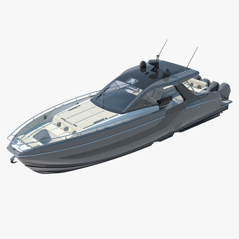 Azimut Verve 47Yacht Modello 3D .c4d .max .obj .3ds .fbx .stl .blend