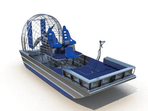 Airboat on the trailer 3D Model