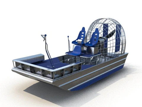 Airboat on the trailer 3D Model