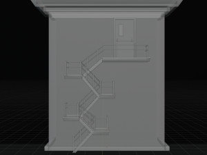 Fire Escape Staircase Exterior - Low Poly Modelo 3D