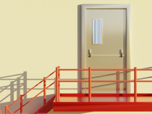 Fire Escape Staircase Exterior - Low Poly Modelo 3D
