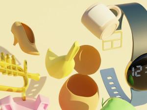 Basic 3D Object Floating - Low Poly 3D Model