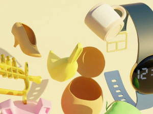 Basic 3D Object Floating - Low Poly 3D Model