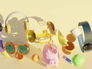 Basic 3D Object Floating - Low Poly 3D Model