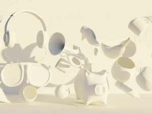 Basic 3D Object Floating - Low Poly 3D Model