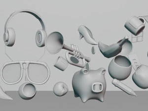 Basic 3D Object Floating - Low Poly 3D Model