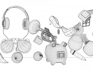 Basic 3D Object Floating - Low Poly 3D Model